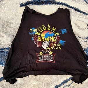 True Religion Black Rock N Roll Graphic Tank Top